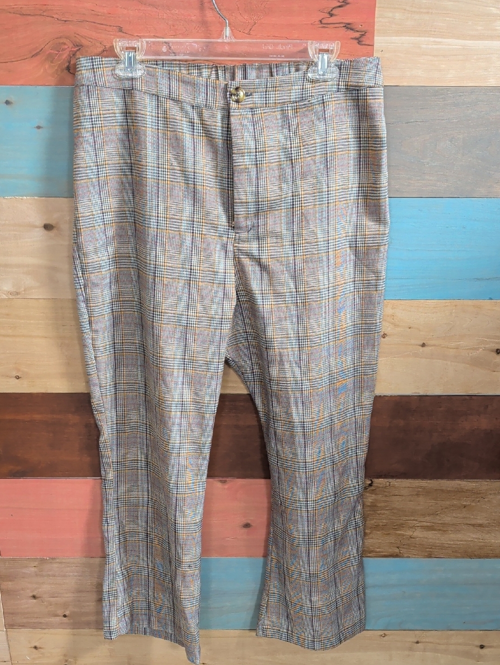 wild fable Plaid Boot-Cut Pants in Gray, Tan and Blue